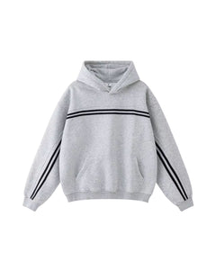 STRIPPED PULLOVER HOODIE