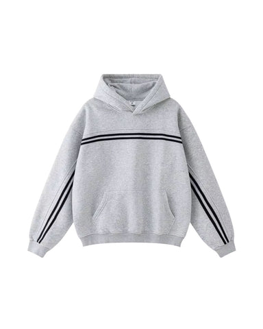 STRIPPED PULLOVER HOODIE